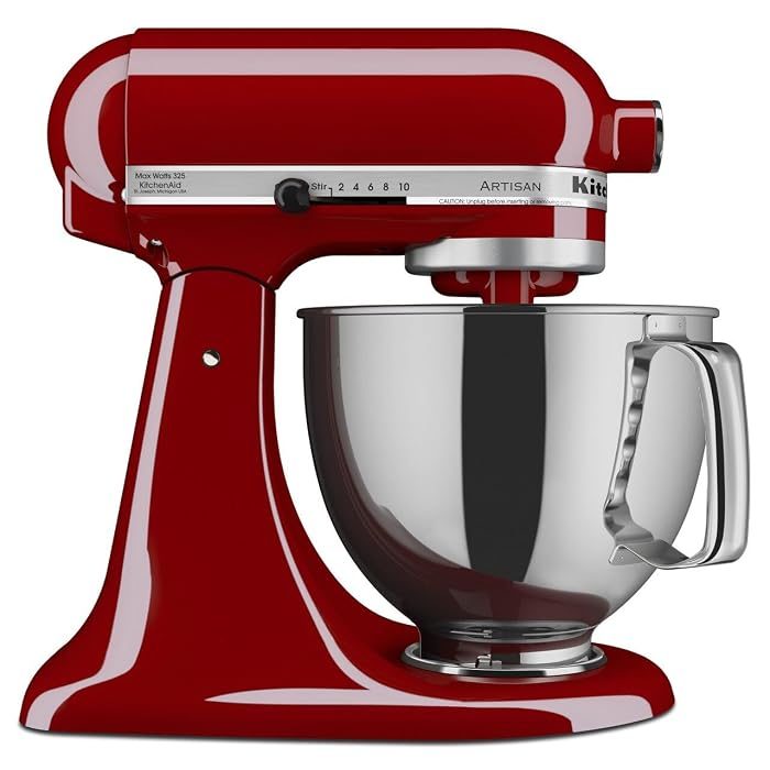 Empire Red KitchenAid Artisan stand mixer with stainless-steel bowl