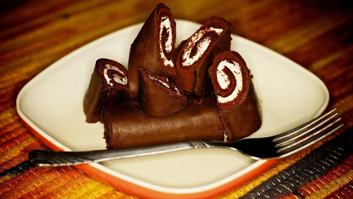 Stock photo representing Chocolate Roll Cake & Coffee Buttercream
