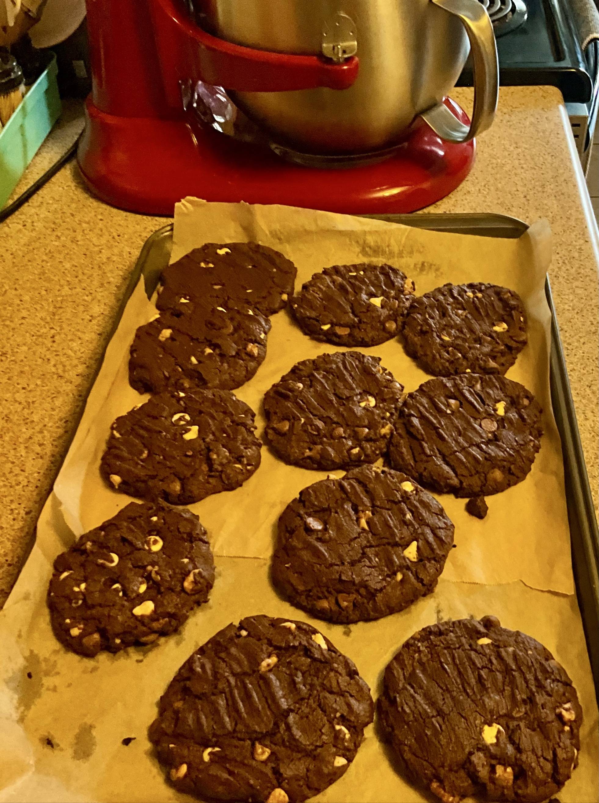 Bob's homemade double chocolate walnut cookies