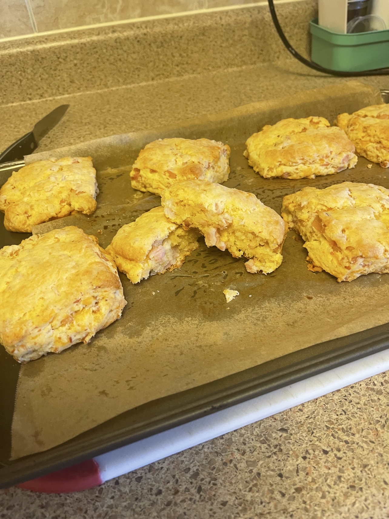 Bob's homemade Ham and Cheddar Farmhouse Biscuits