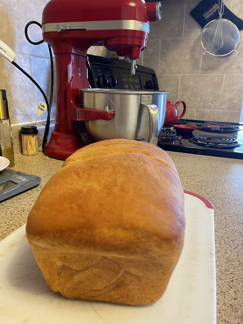Sandwich loaf on a cutting board