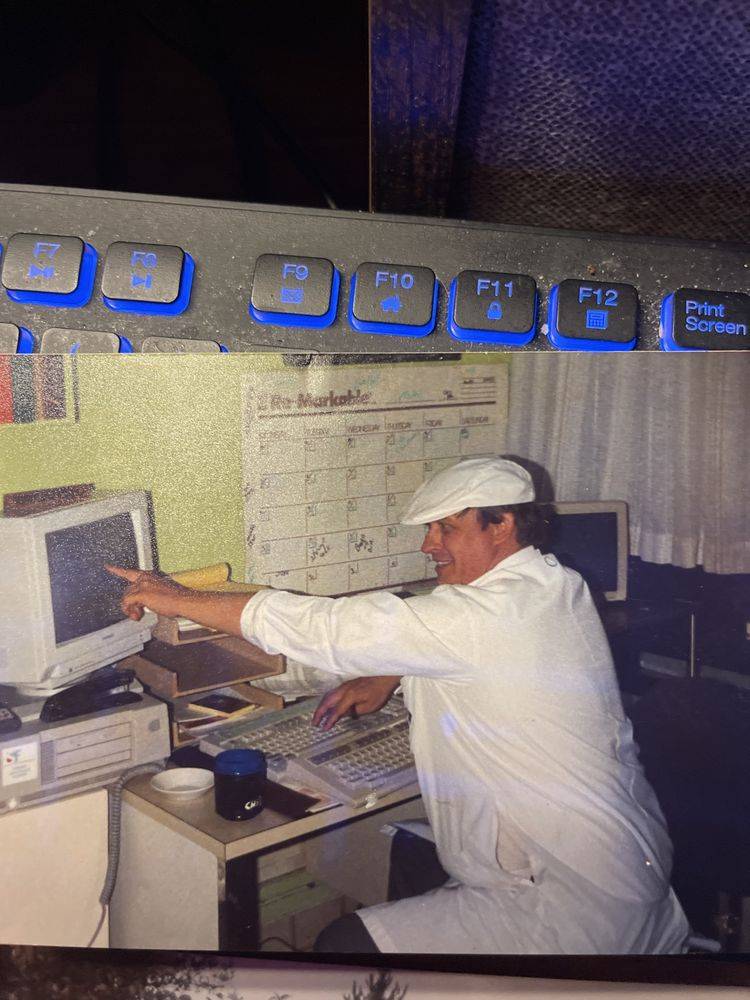 Bob working at a computer in his Etobicoke General Hospital office